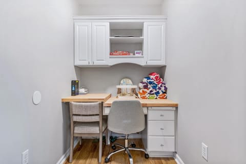 Use our convenient work desk located in the kitchen. Perfect for those who want to check emails without feeling like they're missing out on the fun! Enjoy premium WiFi for work + streaming.