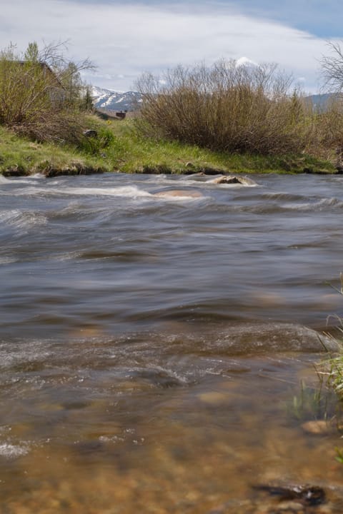 Fishing feet from the deck.
