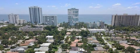 Arial view of the home in relation to A1A- 12 minute walk to beach.