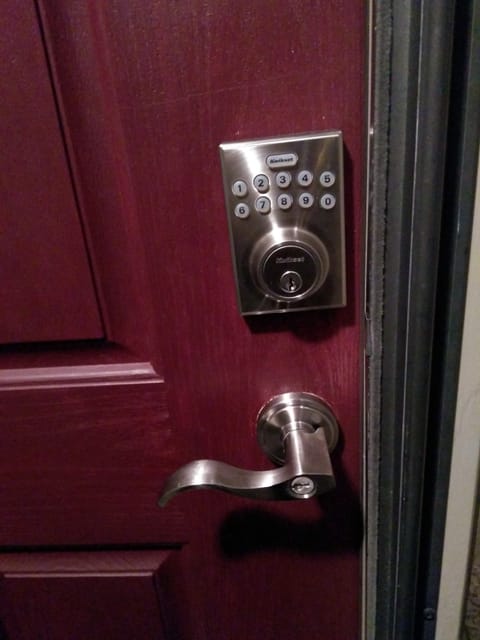 Coded door lock for ease of entry.