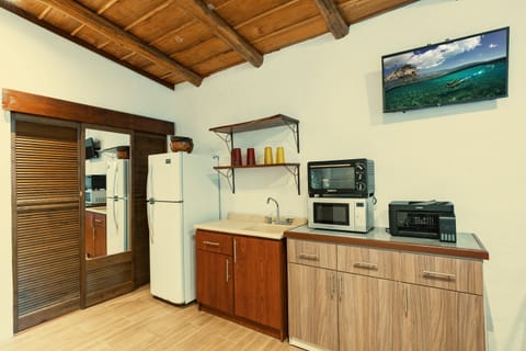 Full-size fridge, microwave, oven, stovetop