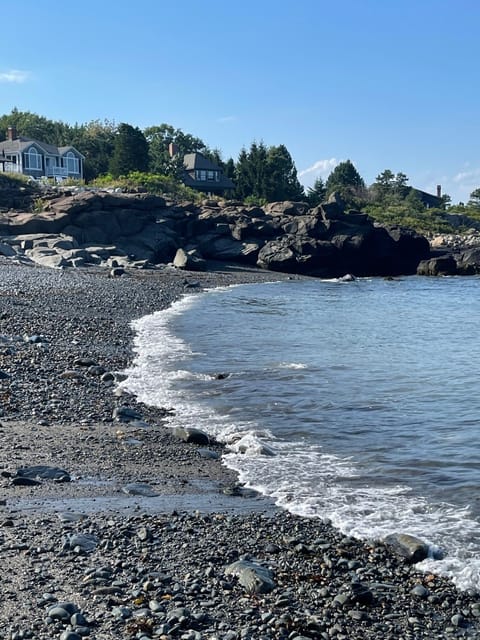 On the beach, sun loungers, beach towels