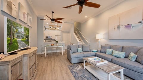 The couch pulls out to a queen sleeper for extra guests...