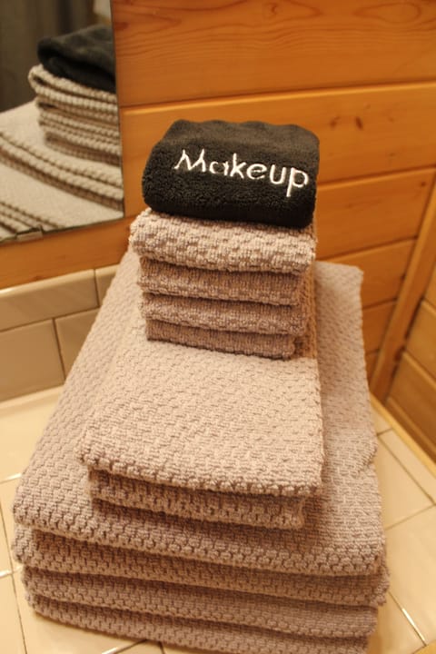 Towels, soap, shampoo
