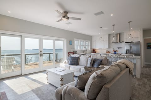 Main House.  Open concept living/kitchen.  Ocean views.  Sea Duck Cottage Maine