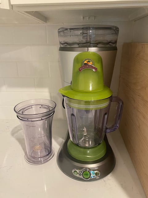 Margaritas anyone? The instruction manual is in the cabinet above the blender.