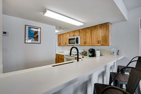 New kitchen including Keurig, drip coffee, and a supply of K-cups