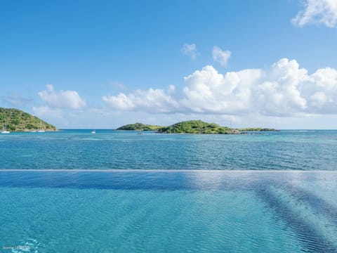 An infinity pool, a heated pool