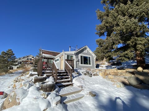 Our sweet cabin in January- bluebird day!
