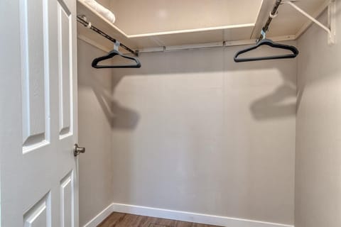 Stay organized with ease using the large closet space.