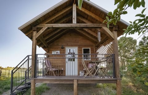 Tiny cabin with spacious porch, borders on acres of cow pasture