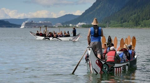 Cultural events.This picture was taken on a 100 mile native canoe journey that Kelli joined. You might see canoes like this coming and going from the harbor while you are there.