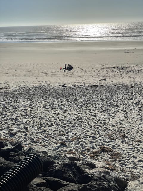 Beach nearby, sun loungers