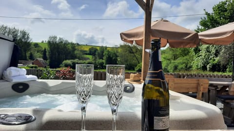 Enjoy some bubbles in the hot tub.