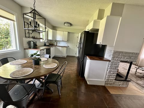 Beautiful kitchen overlooking the backyard. 