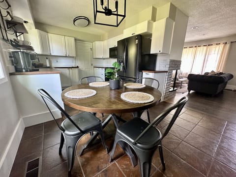 Beautiful kitchen overlooking the backyard. 