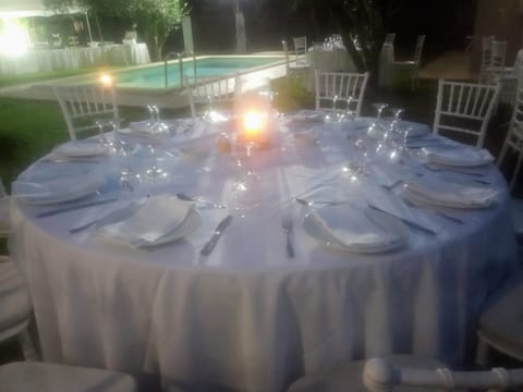 Outdoor banquet area