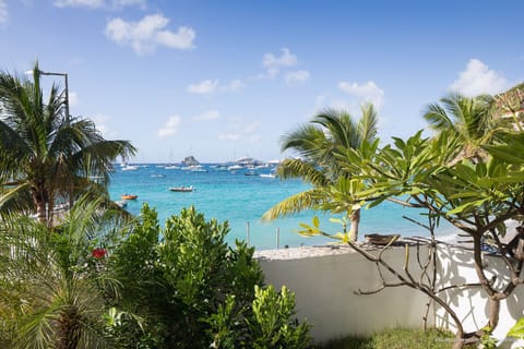 On the beach, sun loungers, beach towels