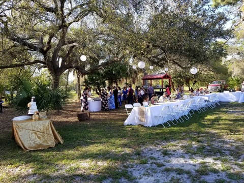 Outdoor banquet area