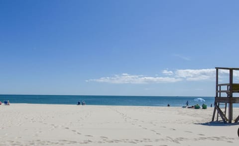 Beach nearby, sun loungers