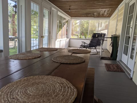 Wind down on the beautiful sun porch or even enjoy a meal together. 