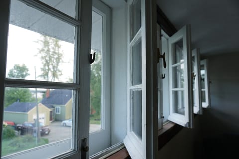 Beautiful original windows in upstairs queen bedroom.