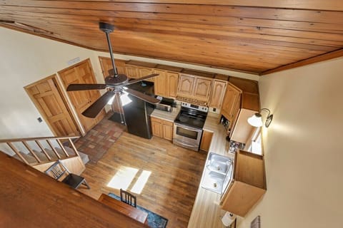 View of the kitchen from the loft