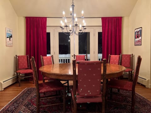 Dining area with 8 chairs