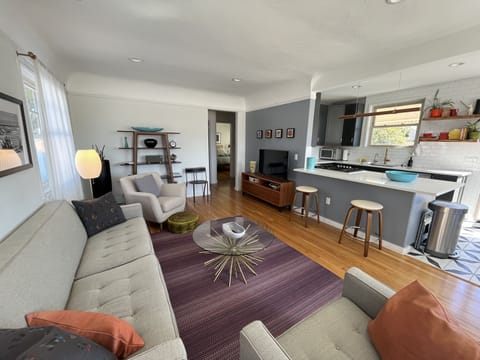 Bright spacious kitchen with gas range top