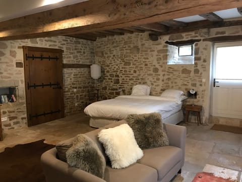 Bedroom full of character.