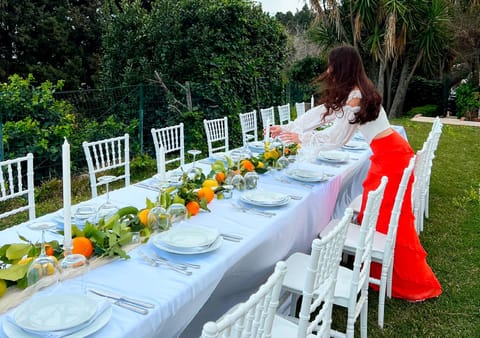 Outdoor banquet area