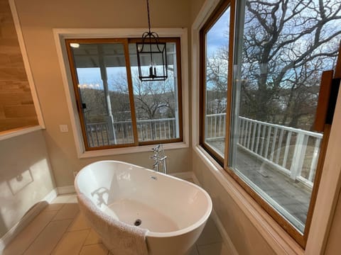 Master bathroom tub with view