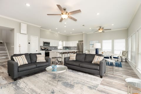 Cozy up on the comfortable couches