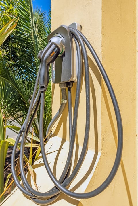 EV Charger for Tesla or other electric vehicles. Free to use at night.