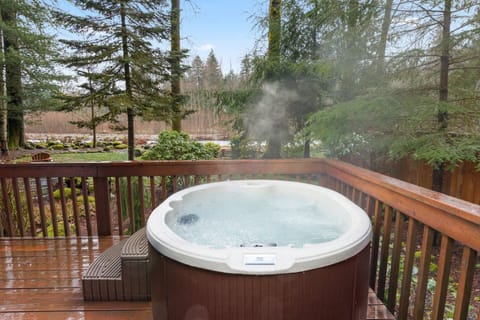 The hot tub is a favorite amenity perfect during warm summers and chilly winters.