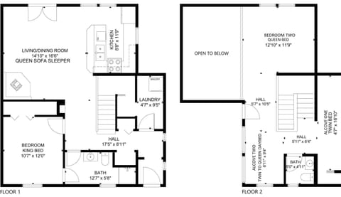 A detailed floor plan of this rental.