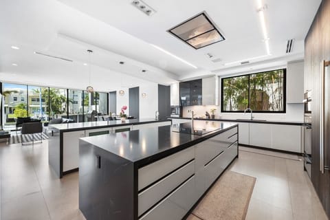 State-of-the-art kitchen with extensive counter space and modern finishes