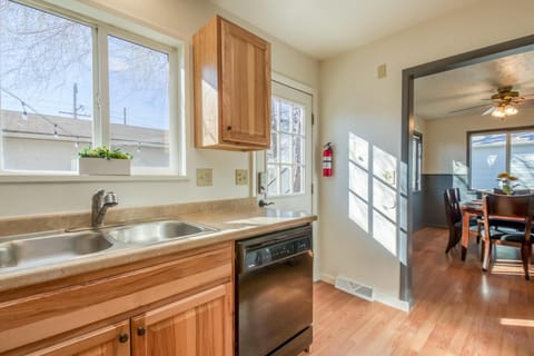 Cute kitchen with a lot of counter space!