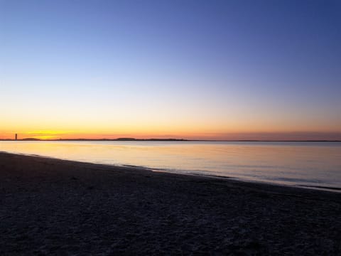 Beach nearby, sun loungers