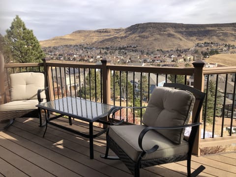 Beautiful views from the back, covered deck.