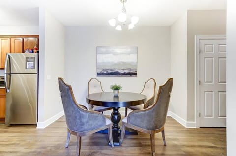 This dining area is perfect for morning coffee, a nice dinner, spreading out your paperwork, or even a competitive board game!