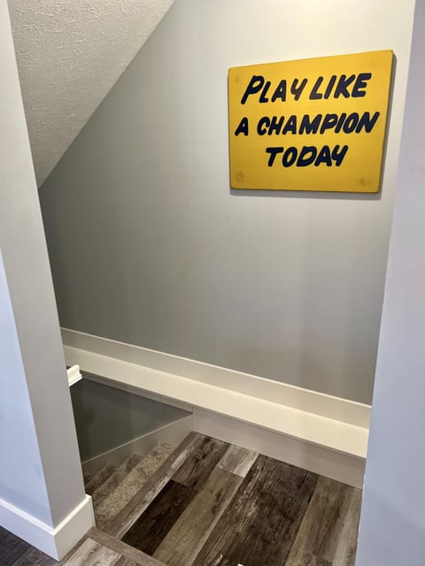 Stairs down to the basement is off the kitchen area as well.