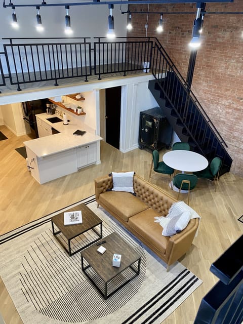 View of main living room from the little loft.