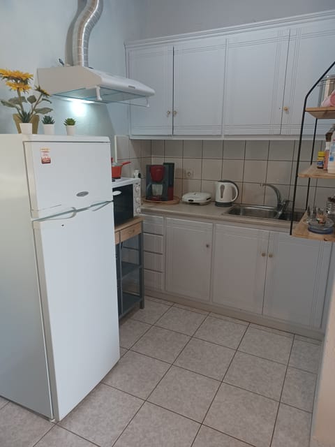 Fridge, oven, stovetop, coffee/tea maker