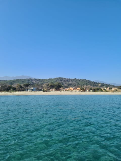 On the beach, sun loungers