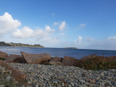 Beach nearby, sun loungers