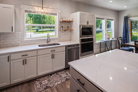 Bright, modern kitchen with 2nd wall oven
