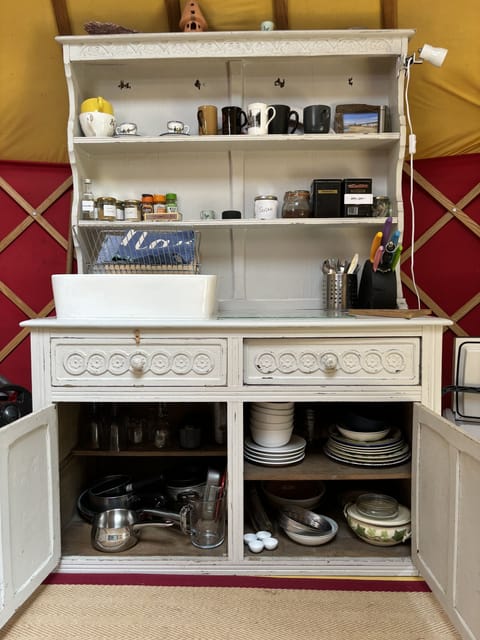 Cai's handed painted kitchen cupboard