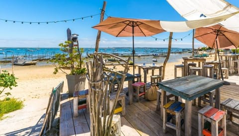 Beach nearby, sun loungers