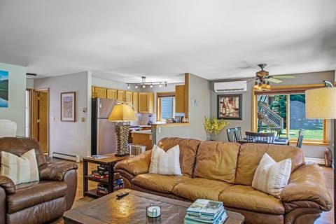 Living room - comfortable leather couch and lounge chair